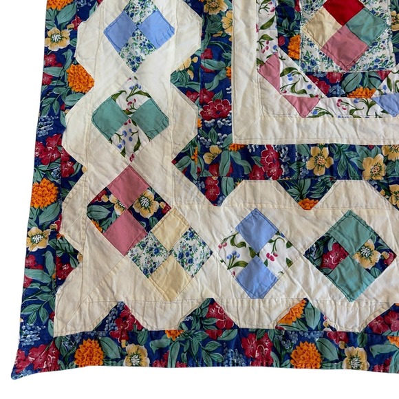 Arch Quilt Elmsford NY New York Hand Stitched 78" x 80" Queen King Patchwork - Picture 6 of 16